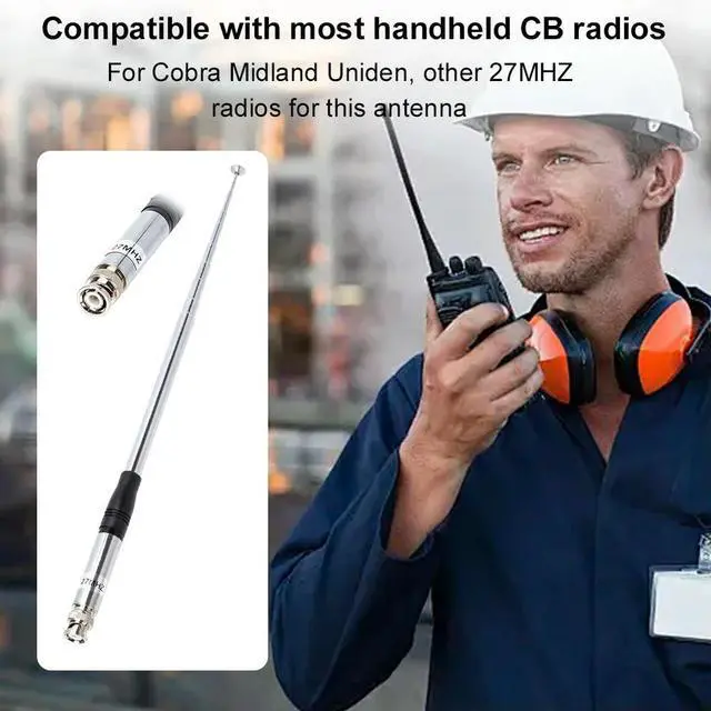 Alt view image 2 of 4 - 27Mhz Antenna 9-Inch To 51-inch Telescopic/Rod Antennas BNC Male Connector Telescopic Antenna for Cobra Midland Uniden CB Radio