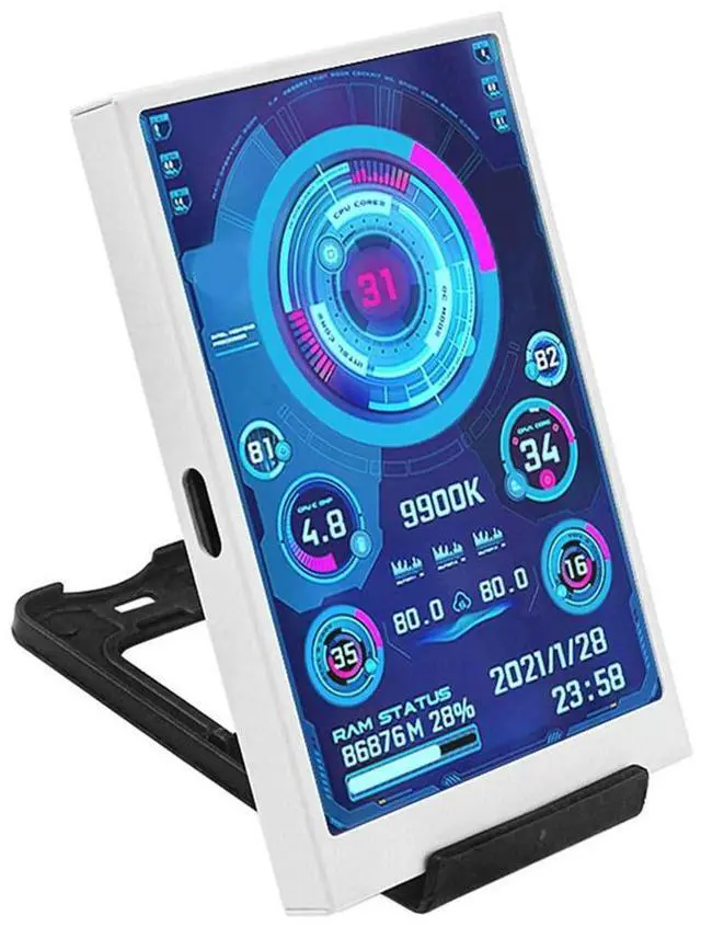 Alt view image 2 of 7 - 3.5 Inch IPS Type C Secondary Screen for Computer CPU GPU RAM HDD Display 320x480 USB LCD Monitor Freely AIDA64