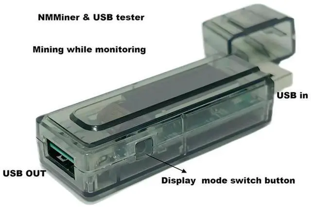 Alt view image 2 of 6 - Nmminer Miner 117KH/S USB Chain ESP32 Crypto Miner With Adapter BTC Solo Lottery Miner Ammeter USB-A Series Form Chain