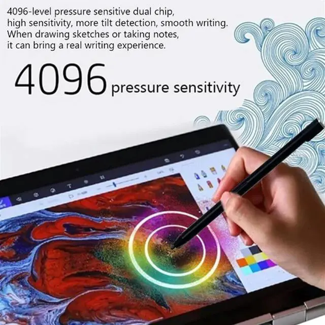 Alt view image 2 of 7 - Active Stylus Pen for ThinkPad, 4096 Pressure Sensitivity Pen for Yoga C930 13IKB 01FR713 ST70R02360 Tablets