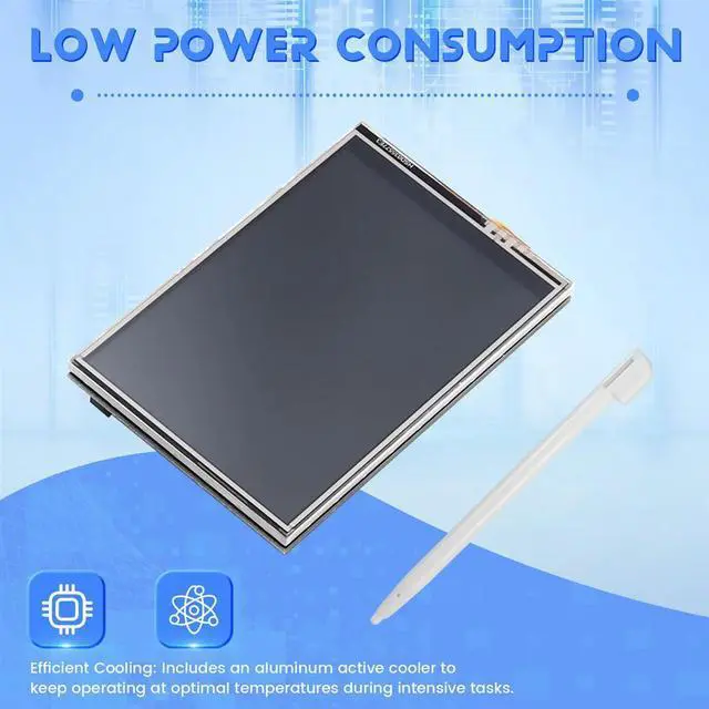 Alt view image 4 of 7 - 3.5 Inch MHS Touch Screen for Raspberry Pi 5, with l Case and Active Cooler Black Radiator