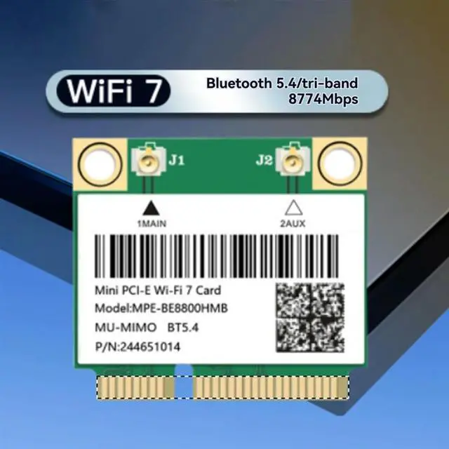 Alt view image 2 of 7 - AX8774 Bluetooth 5.4 7 BE200HMW BE200 Wireless Network Card Mini For Pcie Tri Band 2.4G/5G/6Ghz 10/11 Ready