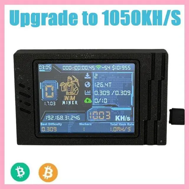Alt view image 4 of 7 - Nerdminer V2 MAX Solo Miner 1050KH/S BTC Crypto Bitcoin Miner 2.8 Inch Display Miner Nerdminer Win 3.125 BTC
