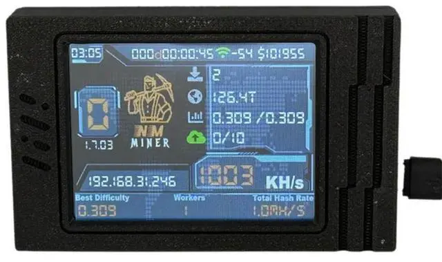 Alt view image 3 of 7 - Nerdminer V2 MAX Solo Miner 1050KH/S BTC Crypto Bitcoin Miner 2.8 Inch Display Miner Nerdminer Win 3.125 BTC