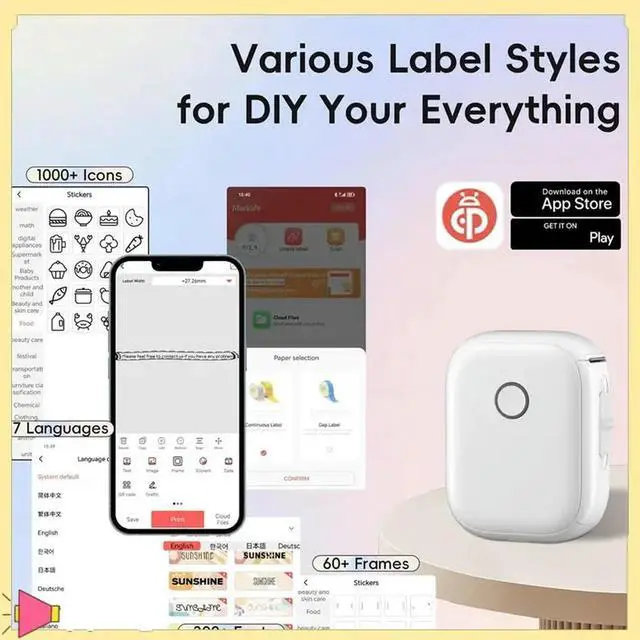 Alt view image 4 of 7 - P12 el Maker Mini Bluetooth el Printer Portable Thermal Sticker Machine For Office Home