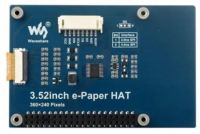 Alt view image 3 of 7 - Waveshare 3.52Inch E-Ink Display Module E-Paper Red Black White Display 360×240 SPI Interface For Raspberry Pi 5/4B/3B/3B+
