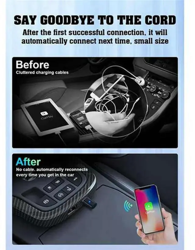 Alt view image 2 of 7 - Wireless Carplay Adapter Carplay Wireless Adapter For ,5Ghz Automatic Connection Carplay For Car Model 2016