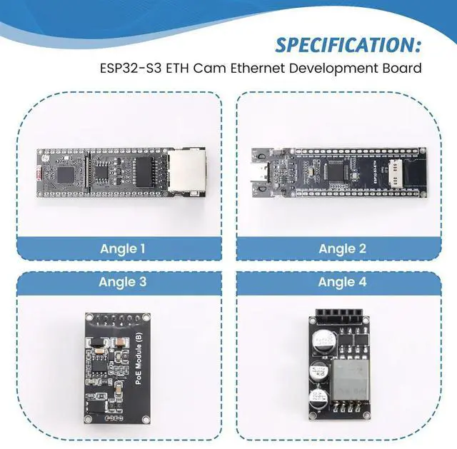 Alt view image 4 of 7 - ESP32-S3 ETH Cam Ethernet Development Board PoE SD Camera Compatible for Raspberry Pi Pico POE-ETH-CAM-KIT-OV5640