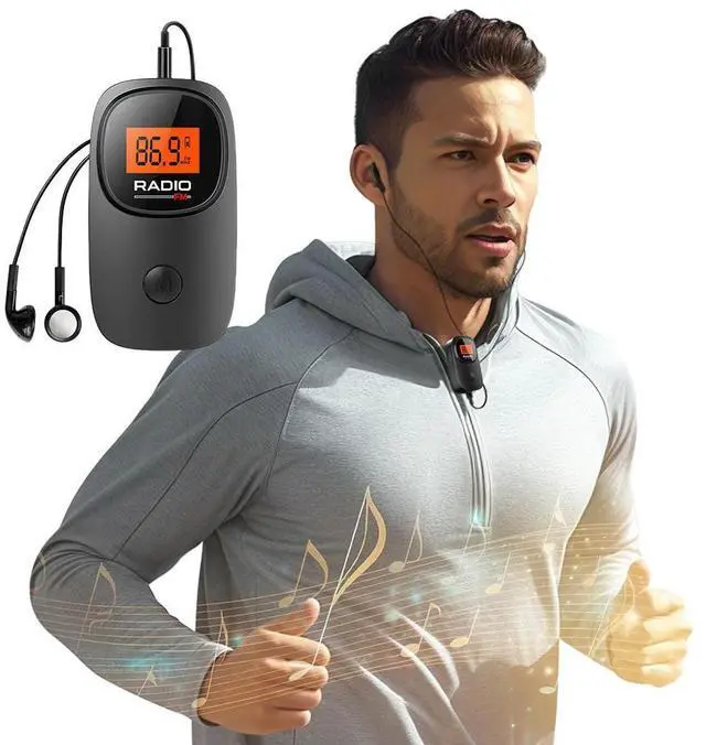 Main image of FM Radio Digital Tuning Mini Radio with Earphone Operated Radio with Clip for Home Outdoor