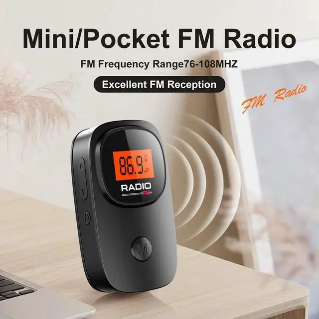 Alt view image 2 of 7 - FM Radio Digital Tuning Mini Radio with Earphone Operated Radio with Clip for Home Outdoor