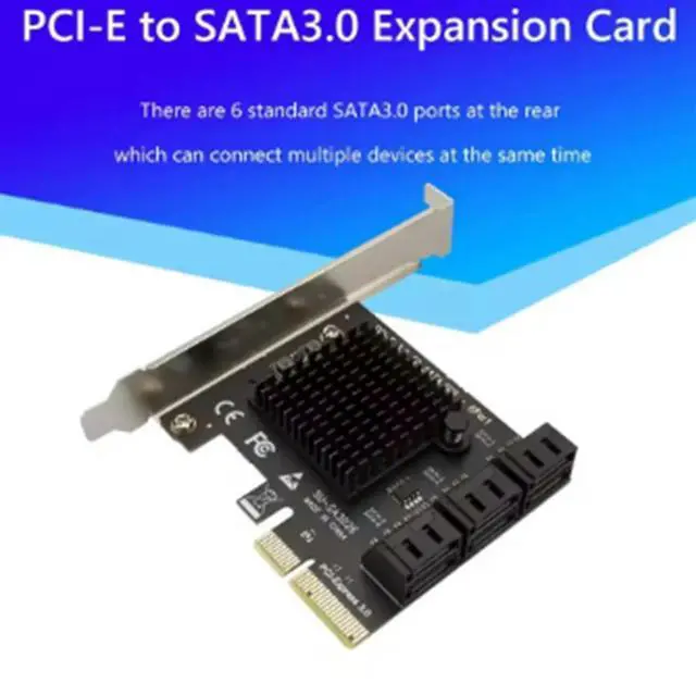 Alt view image 2 of 7 - PCI-E 6 Ports SATA Card PCI-E 4X Cards PCI Express to SATA 3.0 6 Ports SATA III 6Gbps PCIE X4 Expansion Adapter Board