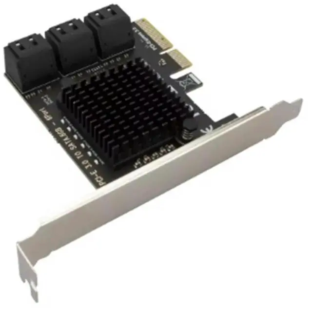 Alt view image 3 of 7 - PCI-E 6 Ports SATA Card PCI-E 4X Cards PCI Express to SATA 3.0 6 Ports SATA III 6Gbps PCIE X4 Expansion Adapter Board