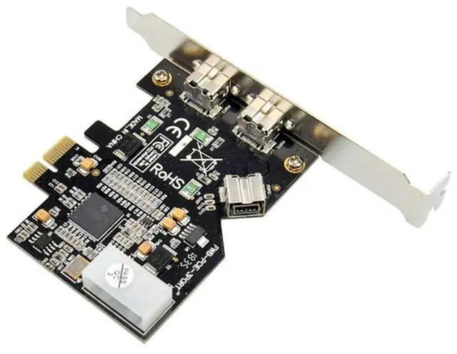 Alt view image 4 of 7 - PCI Express PCI-E X1 To 3 Ports 1394B Controller Card Add On Card For Firewire 800 IEEE 1394 B 2+1 Camera Video Capture