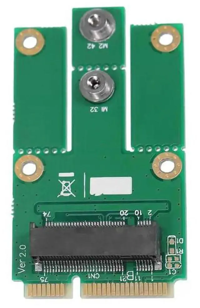 Alt view image 2 of 7 - M.2 NGFF B Key NGFF m2 to Mini PCI-E Converter Adapter Card with SIM Card Slot