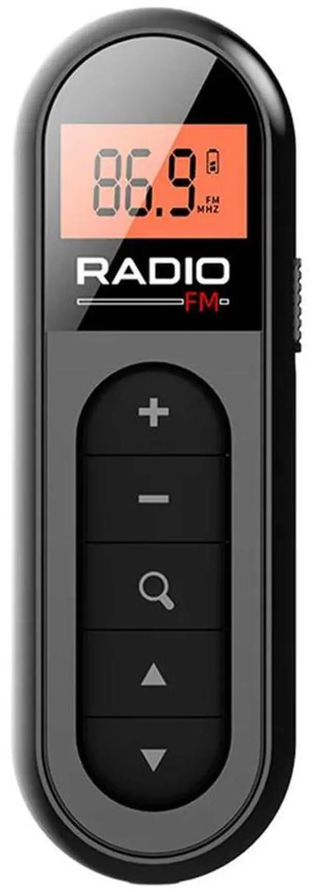 Alt view image 4 of 4 - Mini Pocket FM Radio Rechargeable Lavalier Radio with Backlight LCD Display Stereo Radio 3.5mm Headphone Jack for Meeting Sports