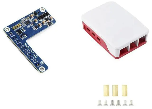 Alt view image 3 of 4 - For Raspberry Pi 5 PoE HAT+Case 802.3af/At PoE HAT (G) for Raspberry Pi 5 POE Ethernet Power Supply Expansion Board