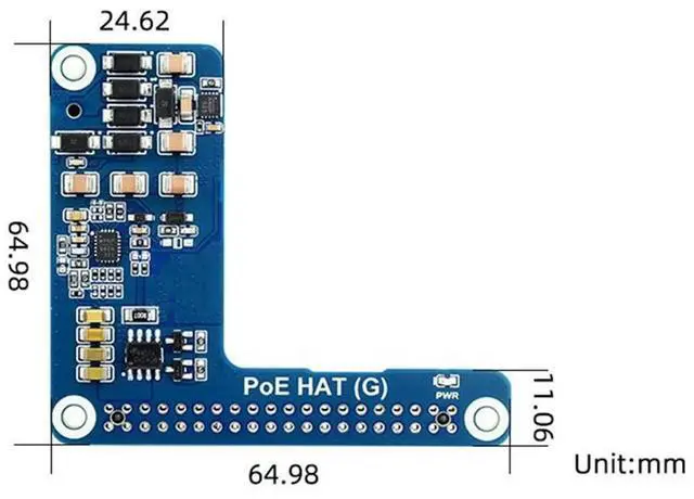 Alt view image 2 of 4 - For Raspberry Pi 5 PoE HAT+Case 802.3af/At PoE HAT (G) for Raspberry Pi 5 POE Ethernet Power Supply Expansion Board