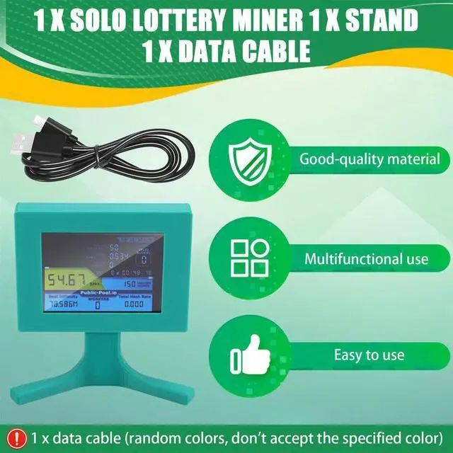 Alt view image 3 of 4 - Nerdminer V2 56kh/S 2.8 Inch LCD Display Nerdminer Bitcoin Crypto Solo Lottery Desk Miner Cryptocurrency Miner Green