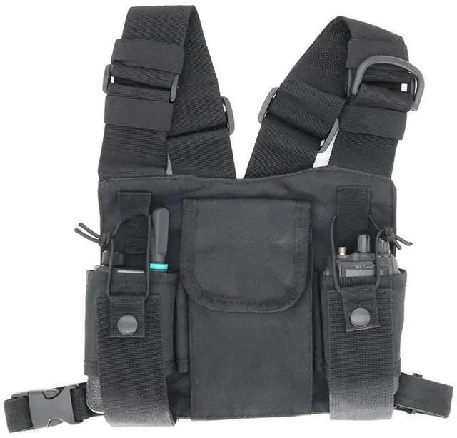 Alt view image 3 of 7 - Radio Harness Chest Front Pack Adjustable Strap Vest Rig Carry Bag Lightweight for Baofeng UV-5R UV-82/BF-888S TYT/ICOM