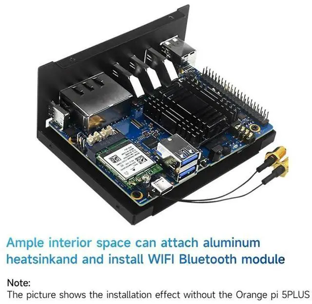 Alt view image 3 of 7 - For Orange Pi 5 Plus l Case With Cooling Fan, 6 BT 5.2 Module Dual-Band Wireless Card, Antenna, Heatsink Easy Insta