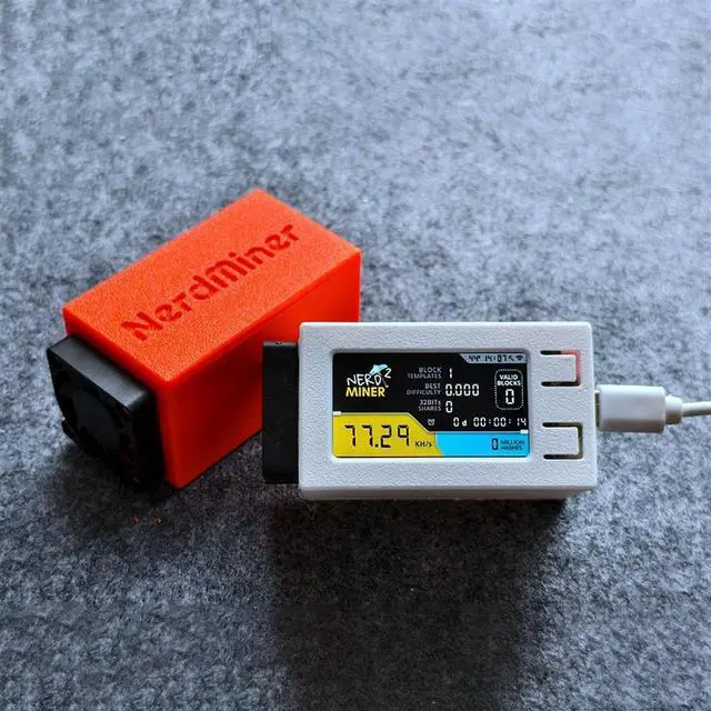 Alt view image 4 of 7 - For Nerdminer V2 Pro Miner Hashrate 78K/S BTC Lottery Solo Miner Nerd Miner with Fan Green