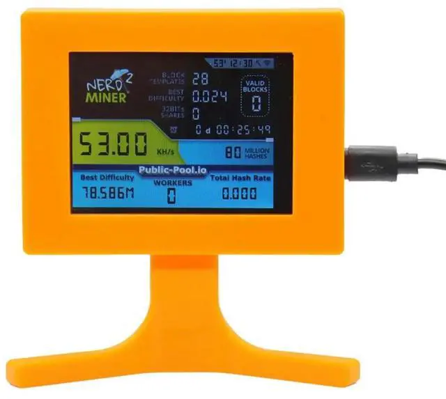Main image of Nerdminer V2 56kh/S 2.8 Inch LCD Display Nerdminer Bitcoin Crypto Solo Lottery Desk Miner Cryptocurrency Miner Orange
