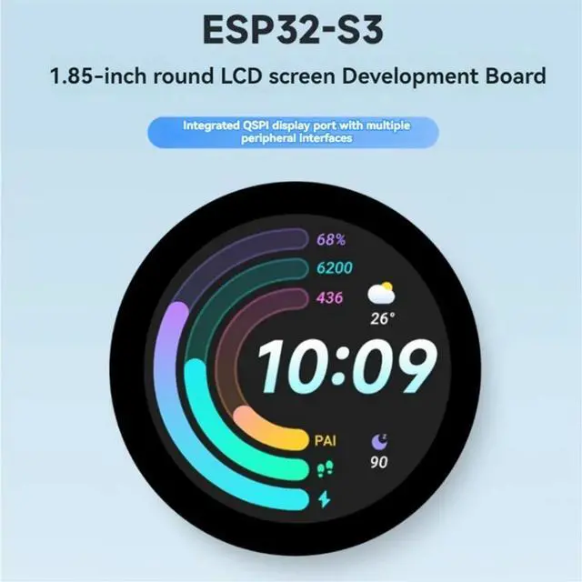 Alt view image 3 of 7 - ESP32-S3 Development Board with 1.85inch Round LCD Touch Display Support BT5 LVGL GUI