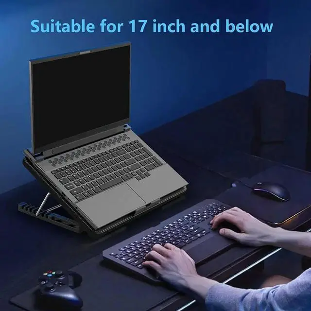 Main image of Laptop Cooling Pad Laptop Cooler With 6 Quiet Fans 7 Height & Wind Speed Adjustable 2 USB Port & Phone Holder