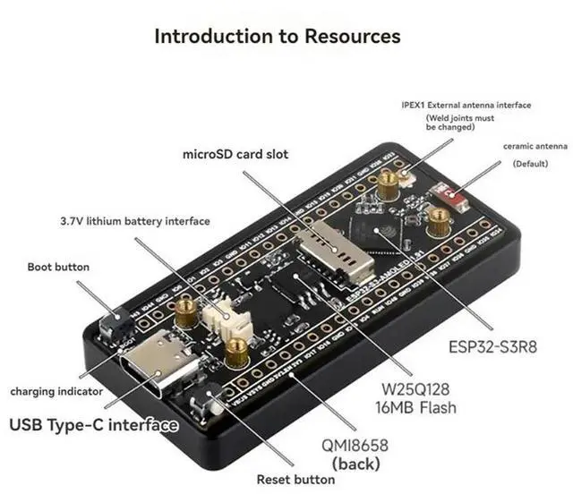 Alt view image 4 of 7 - ESP32-S3 AMOLED 1.91 Inch Display Development Board Dual-Core Supports 2.4Ghz Wi-Fi Bluetooth Development Board