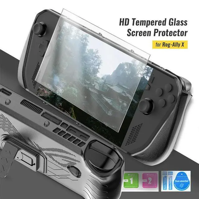 Alt view image 3 of 7 - For ROG Ally X TPU Protective Shell Anti-Scratch with Stand All Inclusive Sleeve Case with Joystick Caps & Screen Protector