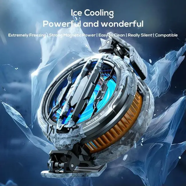 Alt view image 3 of 4 - Magnetic & Back Clip Mobile Phone Semiconductor Cooling Fan Radiator RGB Mobile Phone Cooler Radiator for Tiktok Live Streaming