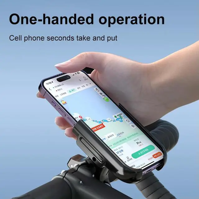 Alt view image 3 of 4 - Bicycle Phone Mount Stand 360° Rotation Motorcycle Mobile Phone Mount Bicycle Navigation Phone Bracket for 4.2-7.5 Inch Phone