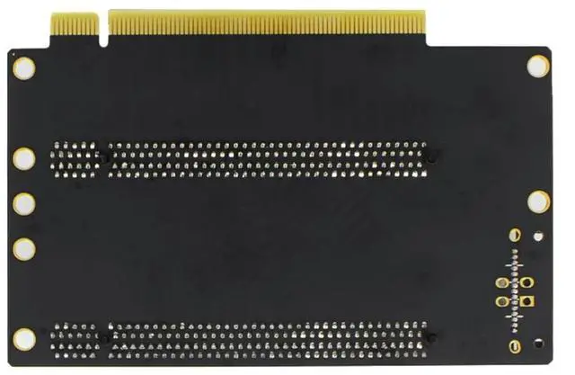 Alt view image 4 of 4 - PCIe 3.0 X16 to X8X8 Expansion Card PCIe-Bifurcation Gen3 X16 to X8x8 40.4mm Spaced Slots with Heightened SATA Interface