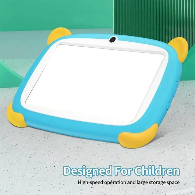 Alt view image 2 of 4 - 7-Inch Children'S Tablet Version IPS Screen Dual Card Explosion-Proof Screen Four Corners Anti-Fall Blue EU PLUG
