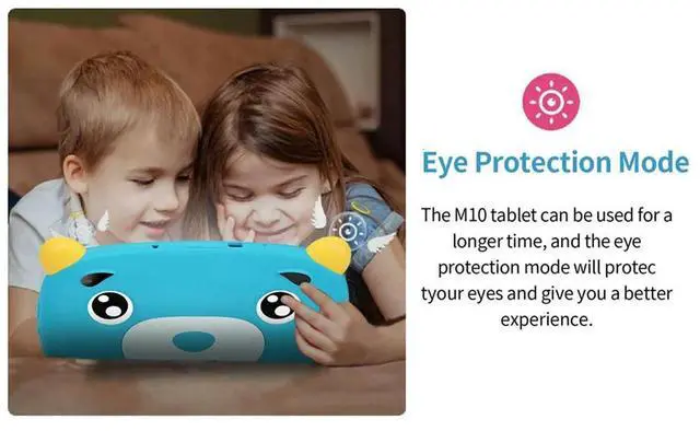 Alt view image 4 of 4 - 7-Inch Children'S Tablet Version IPS Screen Dual Card Explosion-Proof Screen Four Corners Anti-Fall Blue EU PLUG