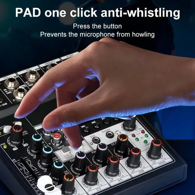Alt view image 2 of 4 - Portable Bluetooth Audio Mixer Console 5 Channels Soundcard USB Play Record Computer Playback Mini Audio Mixer Broadcast