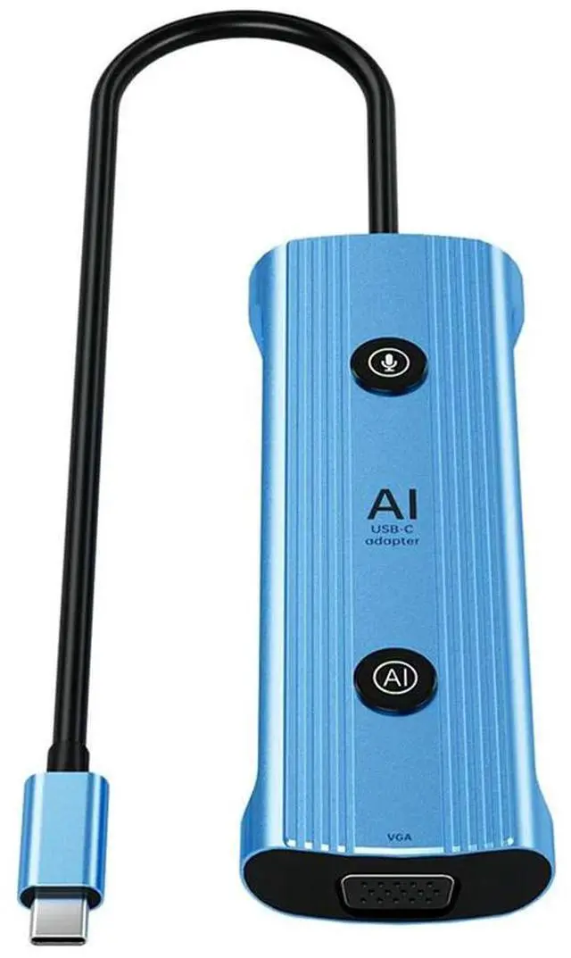 Alt view image 2 of 4 - Ai USB-C Adapter Type-C Docking Station,13-In-1 Hub AI Voice Docking Station VGA USB RJ45 SD/TF 3.5Mm PD3.0