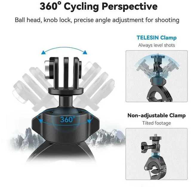 Alt view image 4 of 7 - Large Tube Mount with 1/4 Screw Super Clamp 360 Degree Ballhead Boat Vehicle Tree Tube Extension for GoPro Action 4