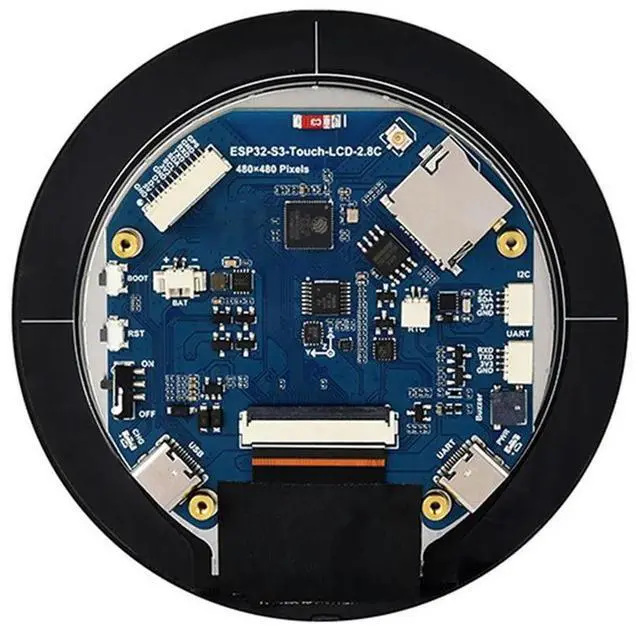 Alt view image 3 of 4 - ESP32-S3 2.8inch Capacitive Touch Round Display Development Board, 480x480, Supports &Bluetooth,ESP32 With Display