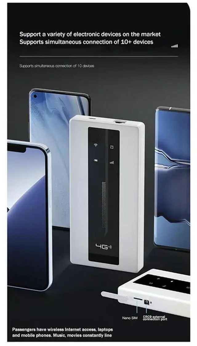 Alt view image 3 of 4 - 4G LTE Wireless Router 150Mbps Portable Wireless Hotspot RJ45 Network Port Router With SIM Card Slot Adapter