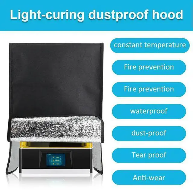 Alt view image 4 of 7 - 3D Printer Protective Cover Light Curing 3D Printer Protective Dust Cover Blackout Dust Proof for Elegoo Saturn