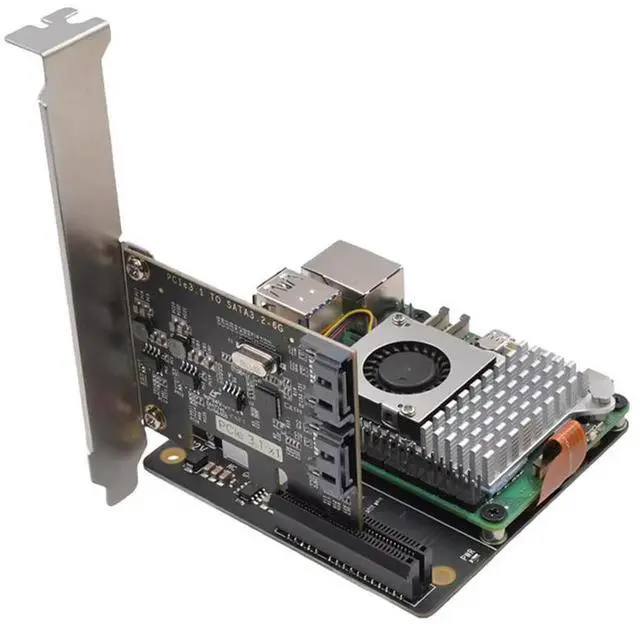 Alt view image 2 of 7 - X1010 Expansion Board PCIe FFC Connector to Standard PCIe X4 Slot Expansion Board for Raspberry Pi 5 EU PLUG
