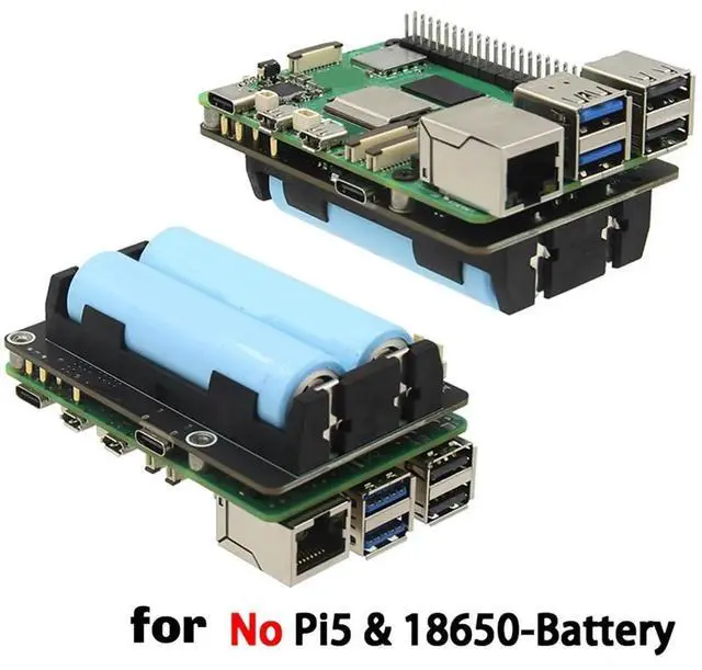 Alt view image 3 of 7 - X1200 for Raspberry Pi 5 UPS Board Power Management Expansion Board for -Li-(NOT Includ )