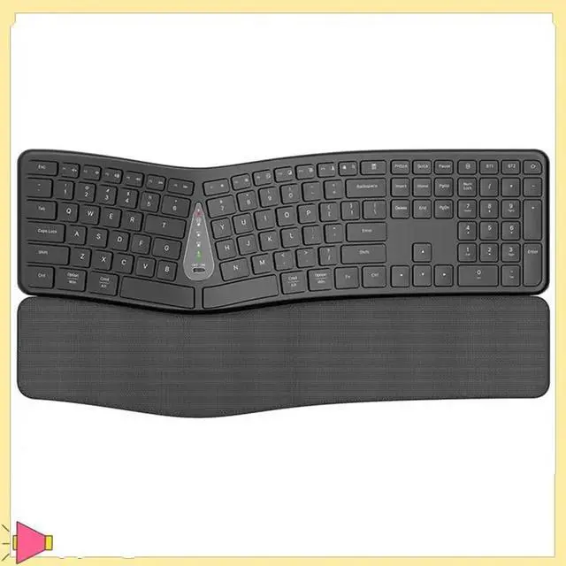 Alt view image 3 of 7 - Ergonomic Wireless Keyboard With Wrist Rest BT Dual Mode Wireless Rechargeable Split Keyboard For PC 7/8/10