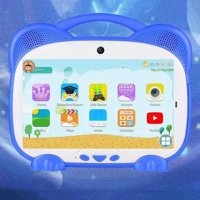 Alt view image 4 of 7 - 7 Inch Kids Tablet Quad Core 1+8G Dual Card Android 7.0 Tablets for Study Education Kids Gift Kids Software,Green