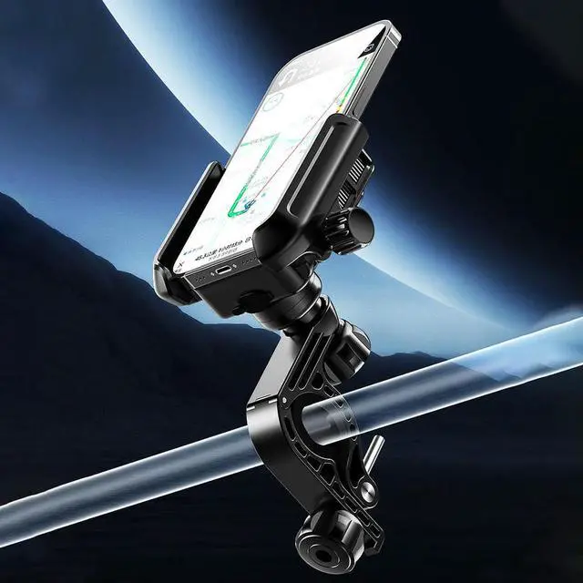 Alt view image 3 of 7 - Bike Phone Mount with Cooling Fan 360 Degree Rotating Cycling Phone Stand Adjustable Motorcycle Phone Holder Cycling Accessories