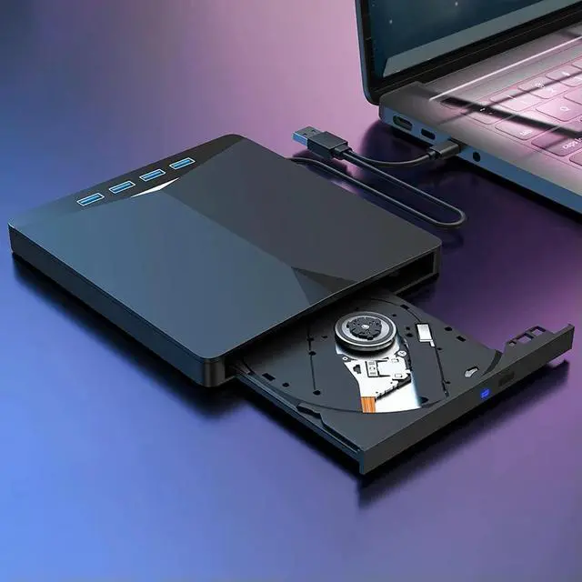 Alt view image 4 of 4 - 7-in-1 USB 3.0 TypeC External Mobile Drive CD DVD Burner High-Speed Plug-and-Play for 11/10/8/7/Linux/ OS