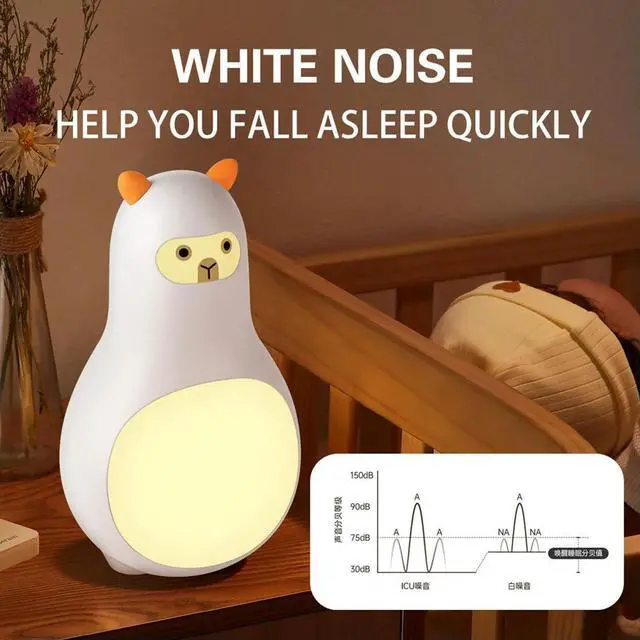Alt view image 3 of 4 - LED Portable Sleeping Aid Speaker with Hook Sleep Sound Machine Warm Light Sleep Speaker for Bedroom Living Room Bedside