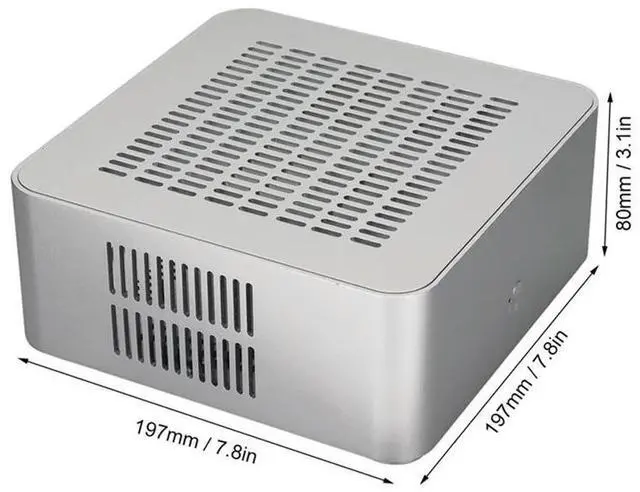 Alt view image 2 of 4 - Aluminum Chassis Small Desktop Computer Case PSU HTPC Mini-ITX PC Case 2 USB 3.0 Ports