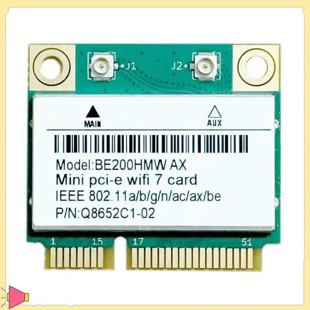 Alt view image 4 of 4 - 7 BE200 PCIE Adapter Bluetooth 5.4 Tri-Band 2.4G/5G/6Ghz 8774Mbps Wireless Network Adapter With Antenna